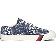 Unisex Royal Lo Floral Print Sneaker, Navy, dynamic