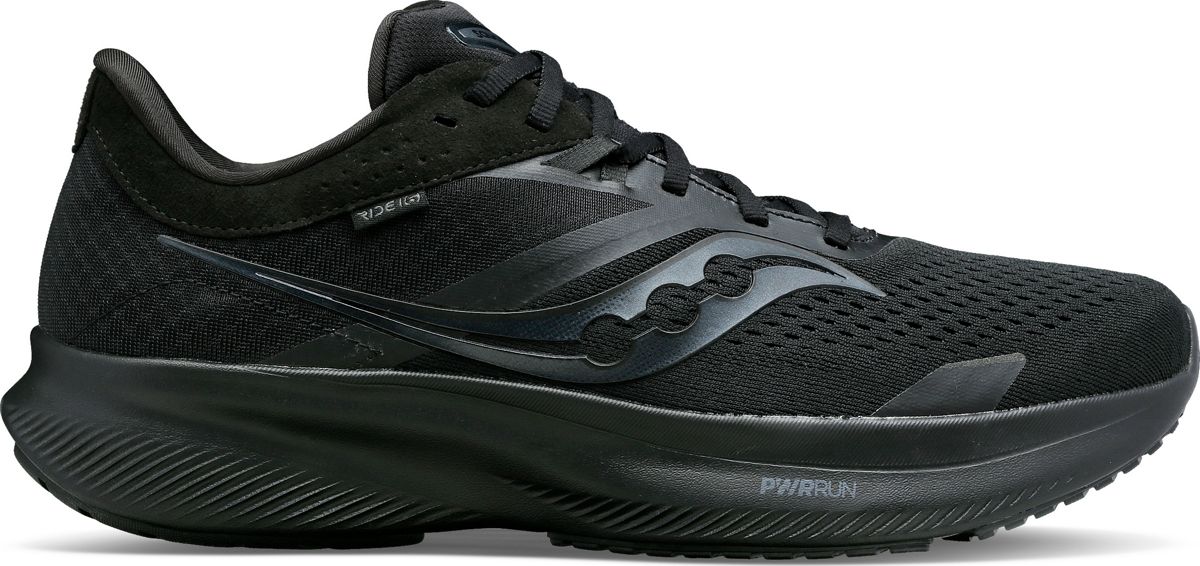 All black sale saucony running shoes