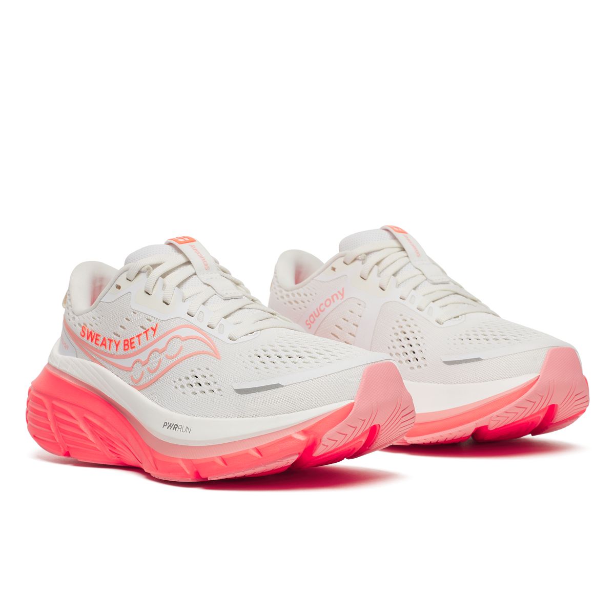 Sweaty Betty X Saucony Guide 18, White | Fluoro, dynamic 2