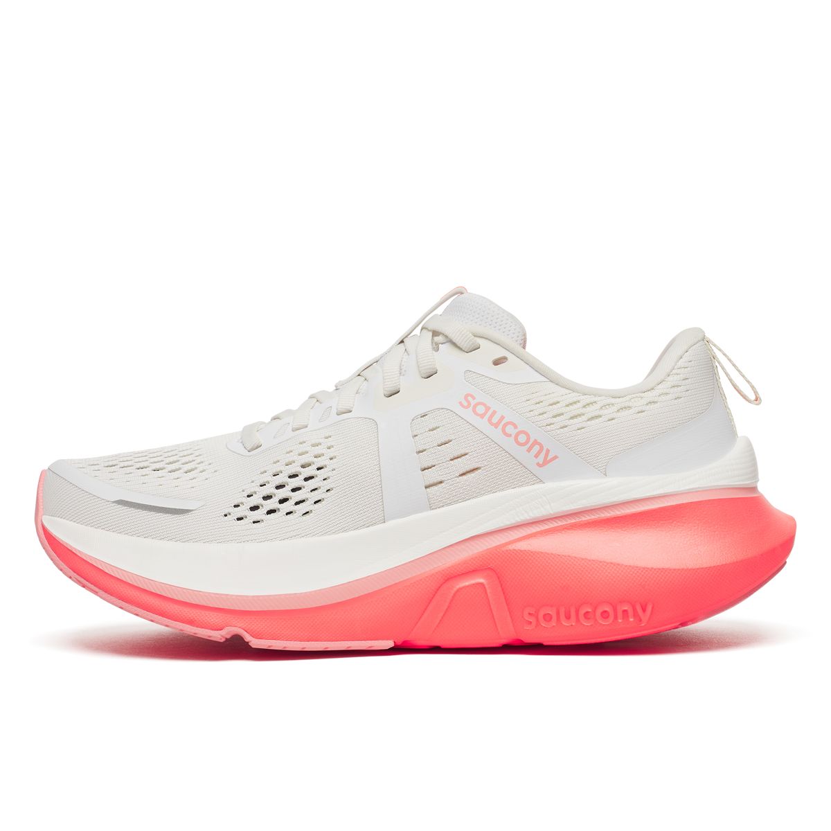 Sweaty Betty X Saucony Guide 18, White | Fluoro, dynamic 3