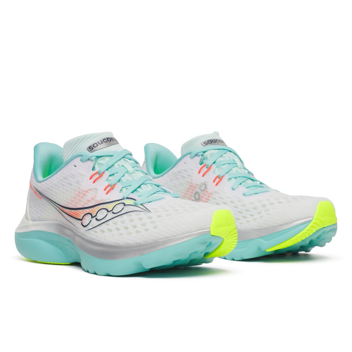 Kinvara 16, White | Aqua, dynamic 2