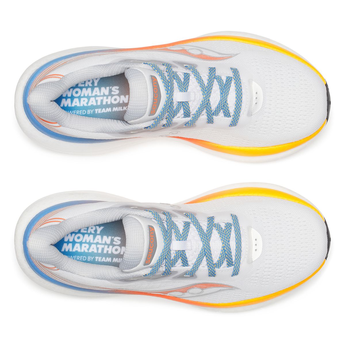 Every Woman's Marathon X Saucony Triumph 23, White | Sunset, dynamic 5