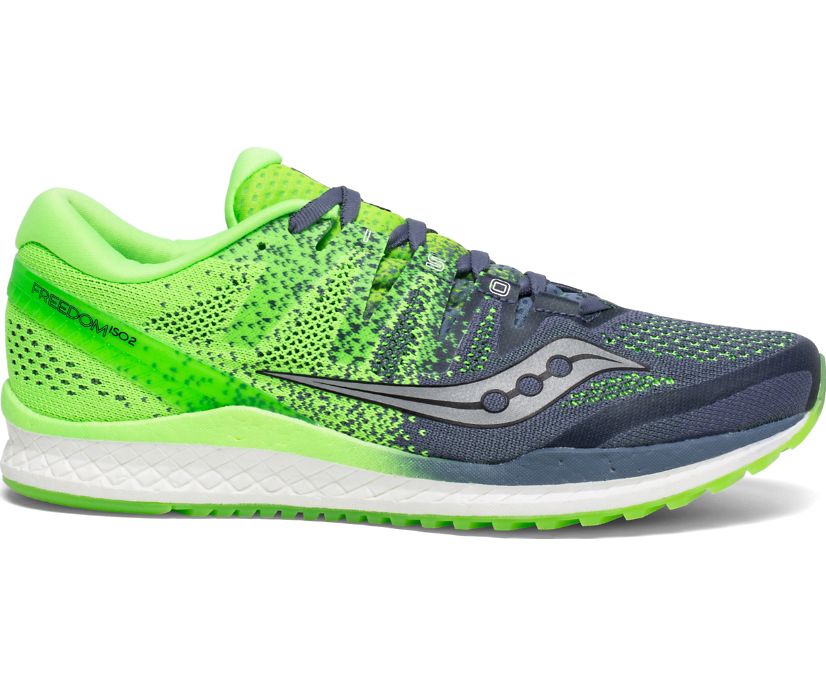 Saucony Freedom ISO Mens Running Shoes Green UK 7 7.5 8 8.5 Run Trainers 