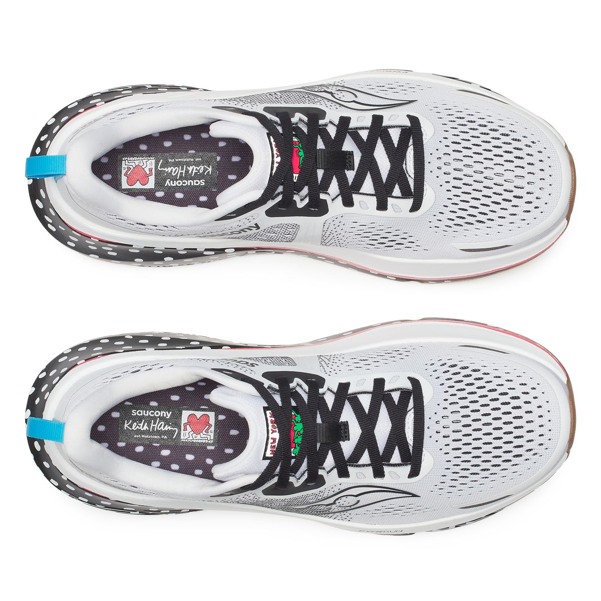 Keith Haring X Saucony NYC Guide 18, White | Black, dynamic 5