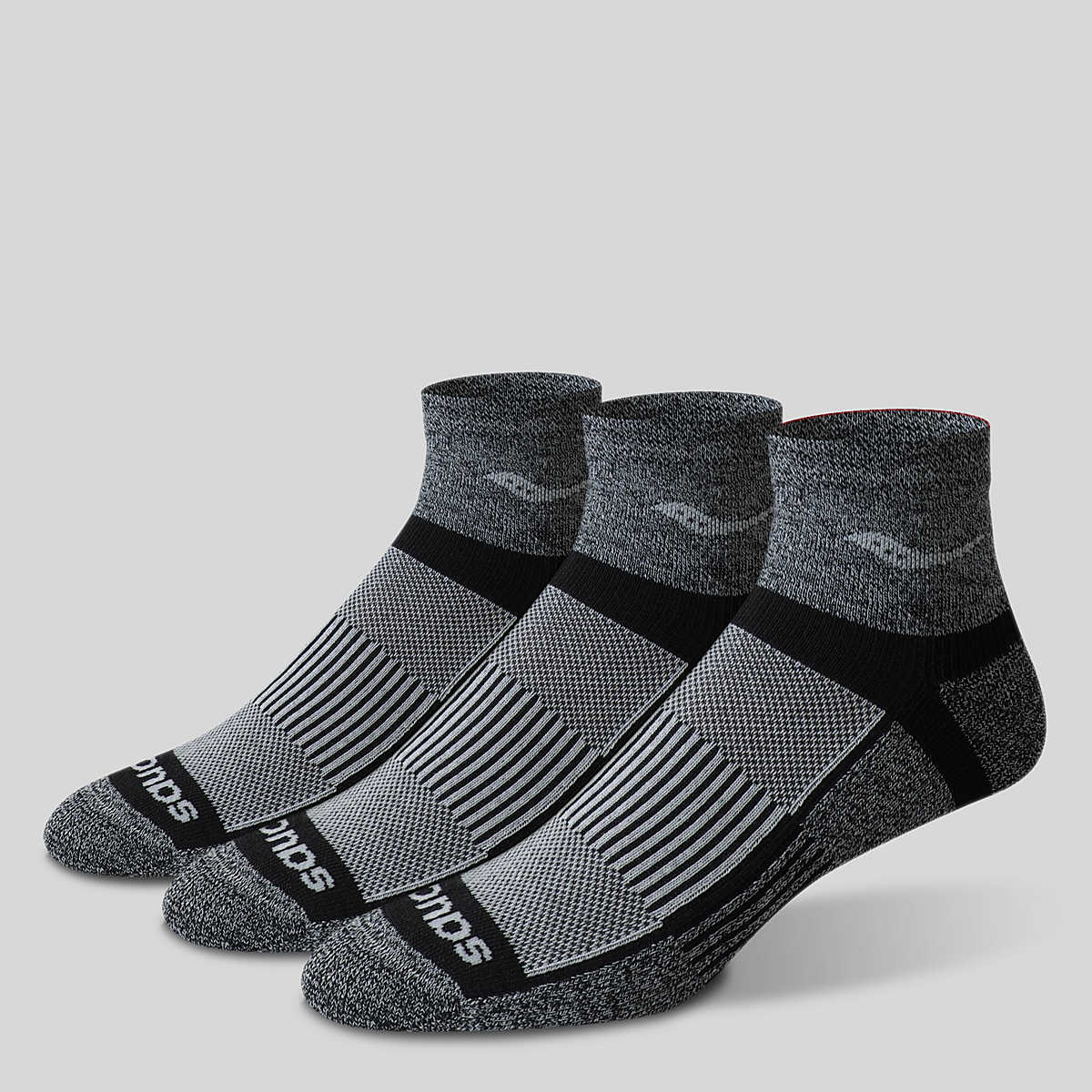 Inferno Quarter 3-Pack Socks, Black White Twist, dynamic 1