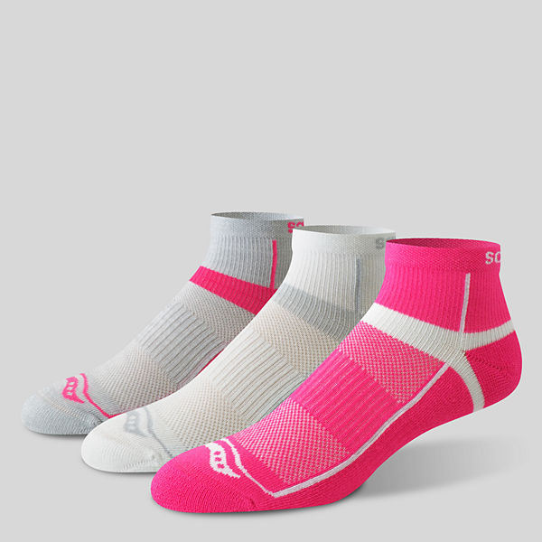 Inferno Quarter 3-Pack Socks, Bright Pink, dynamic