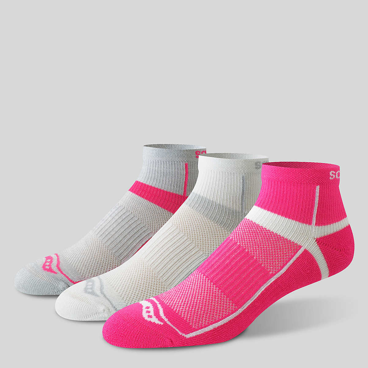 Inferno Quarter 3-Pack Socks, Bright Pink, dynamic 1