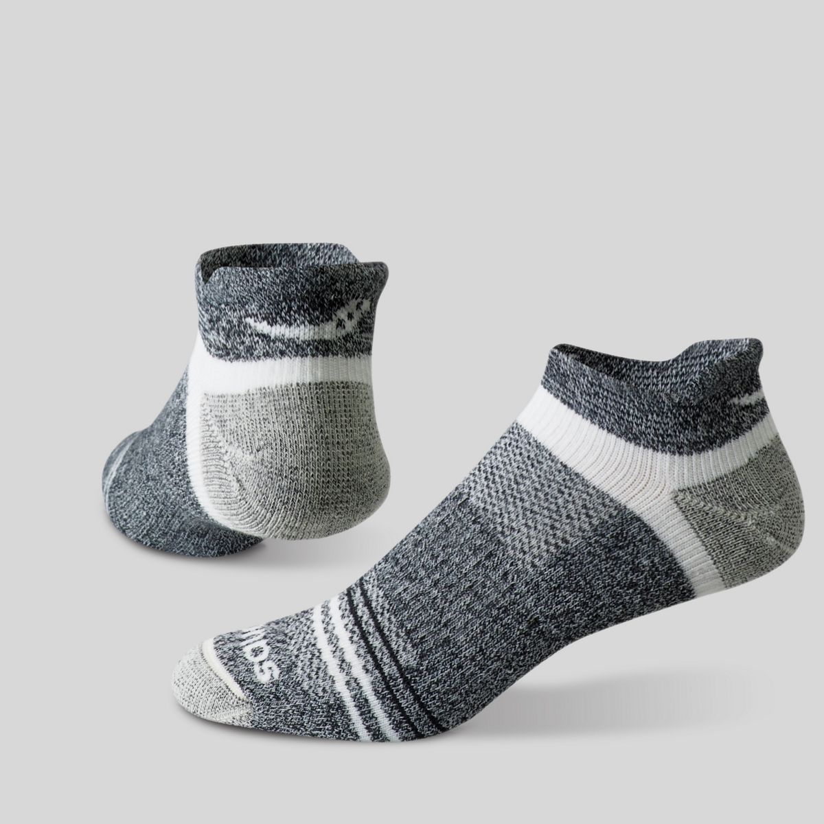 Inferno Merino Wool Blend No Show 3-Pack Sock, Grey Marl, dynamic 4