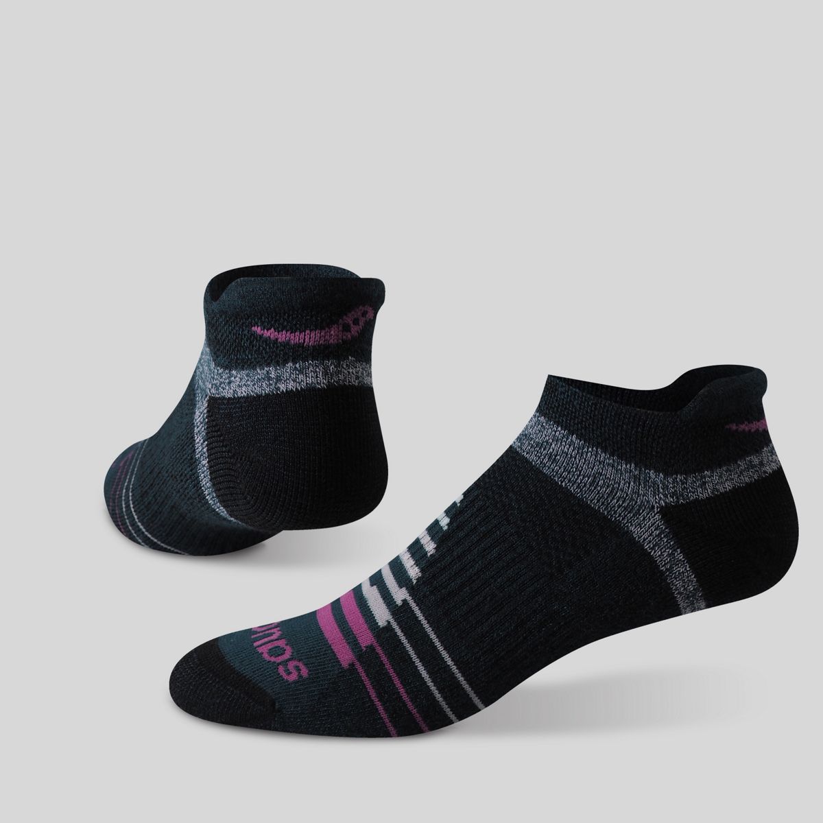 Inferno Merino Wool Blend No Show 3-Pack Sock, Pink, dynamic 2