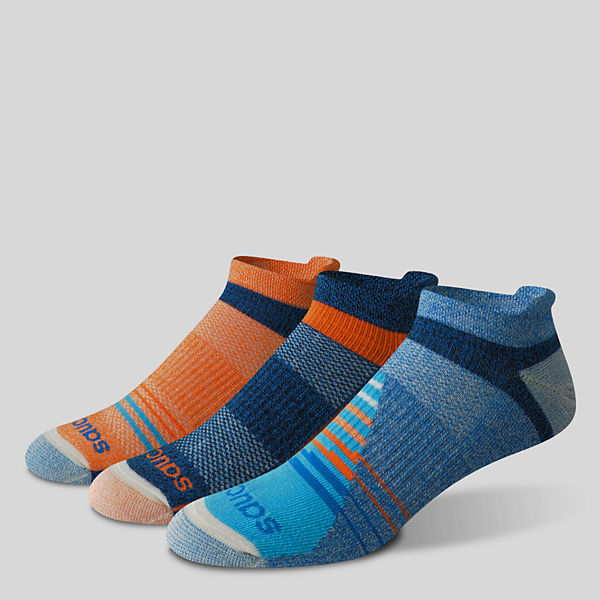Inferno Merino Wool Blend No Show 3-Pack Sock, Orange | Blue, dynamic