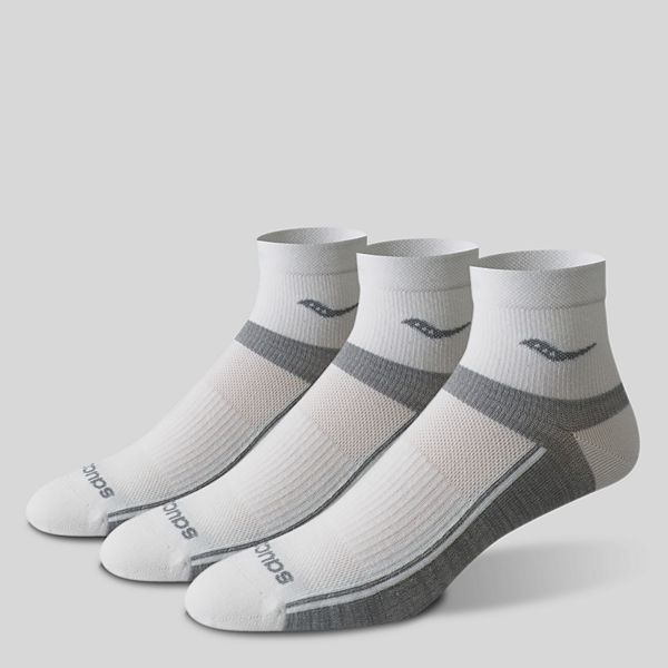Inferno Ultralight Quarter 3-Pack Socks, White Assorted, dynamic