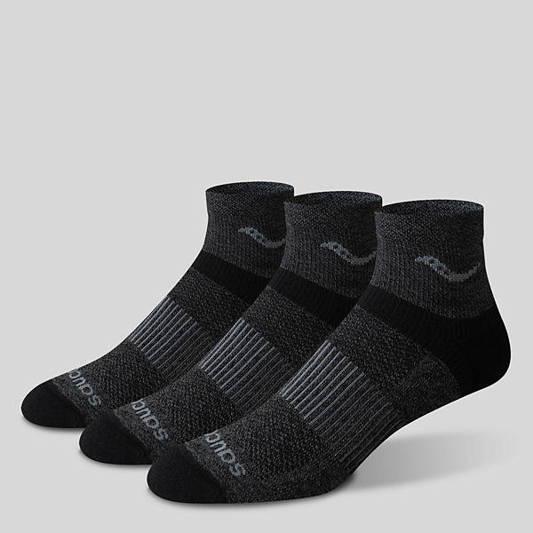 Inferno Merino Wool Blend Quarter 3-Pack Sock, Grey Marl, dynamic