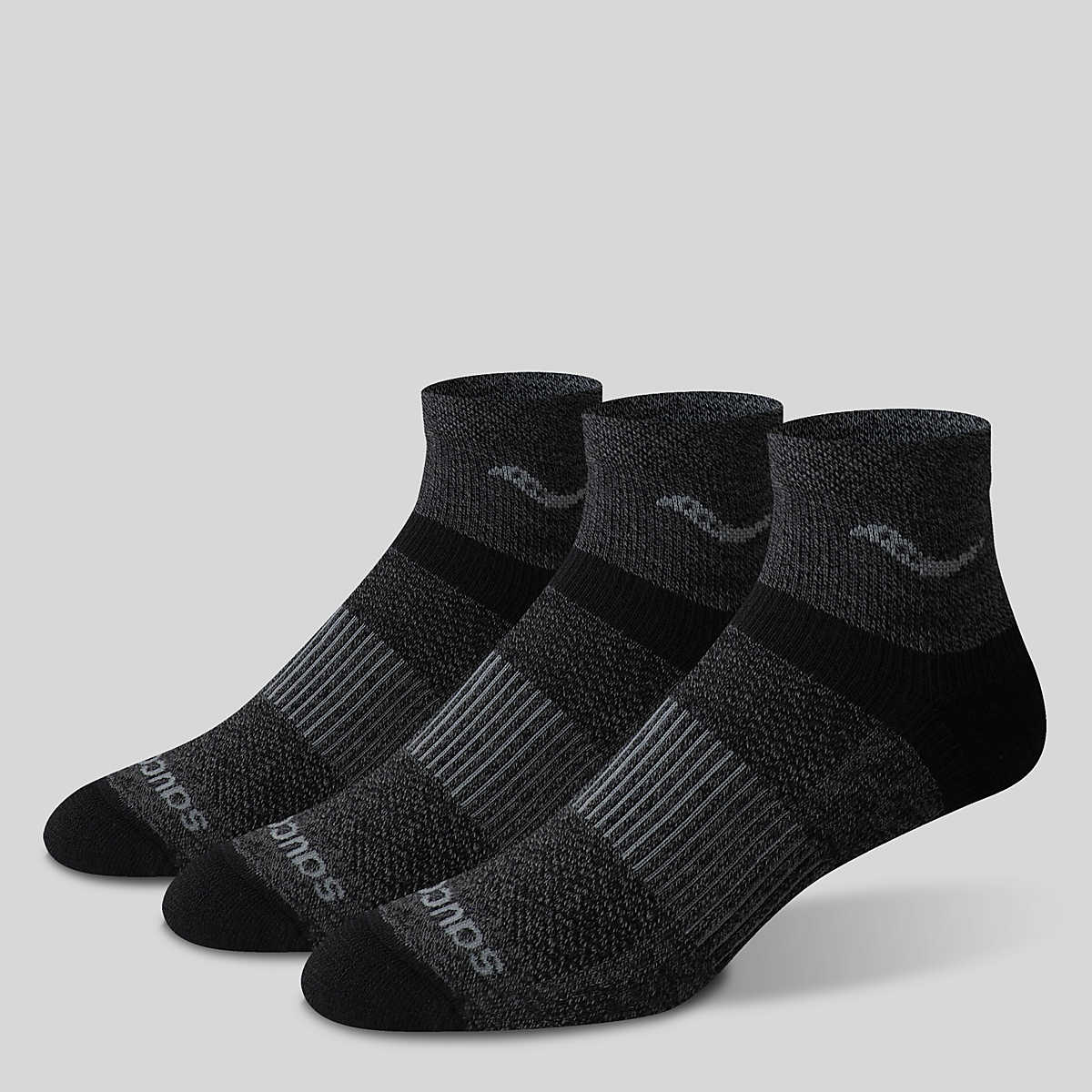 Inferno Merino Wool Blend Quarter 3-Pack Sock, Grey Marl, dynamic 1
