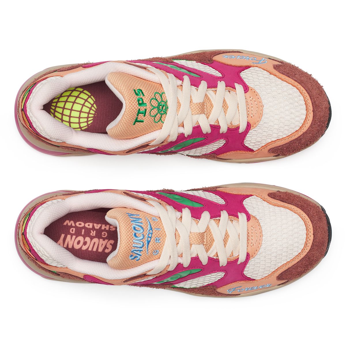 Jae Tips X Saucony Grid Shadow 2, Brown | Red, dynamic 4
