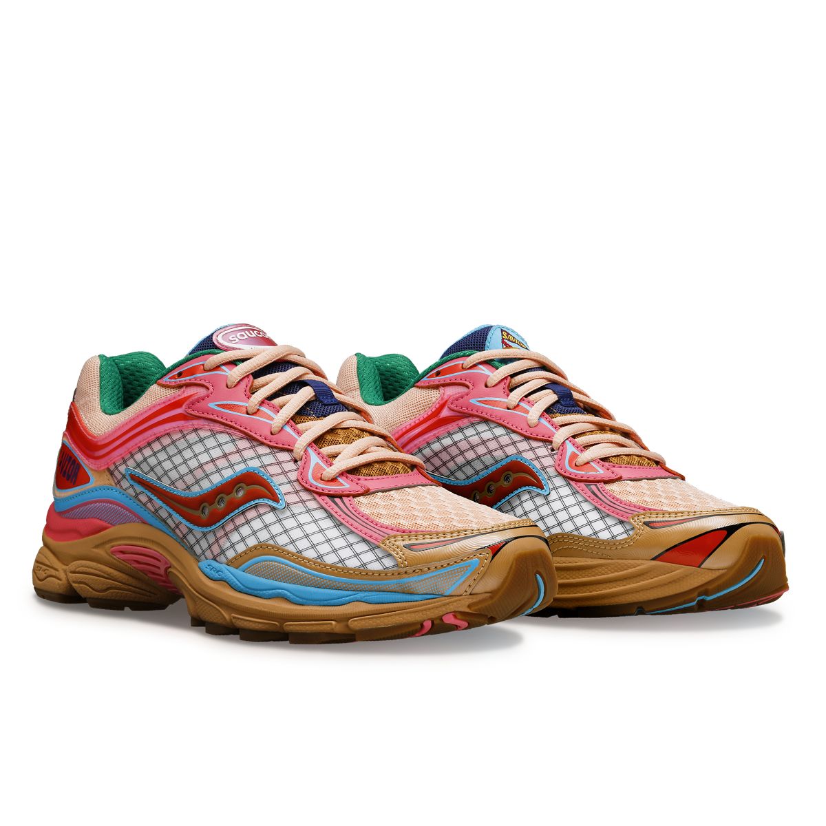 Jae Tips X Saucony ProGrid Omni 9, Tan | Pink, dynamic 2