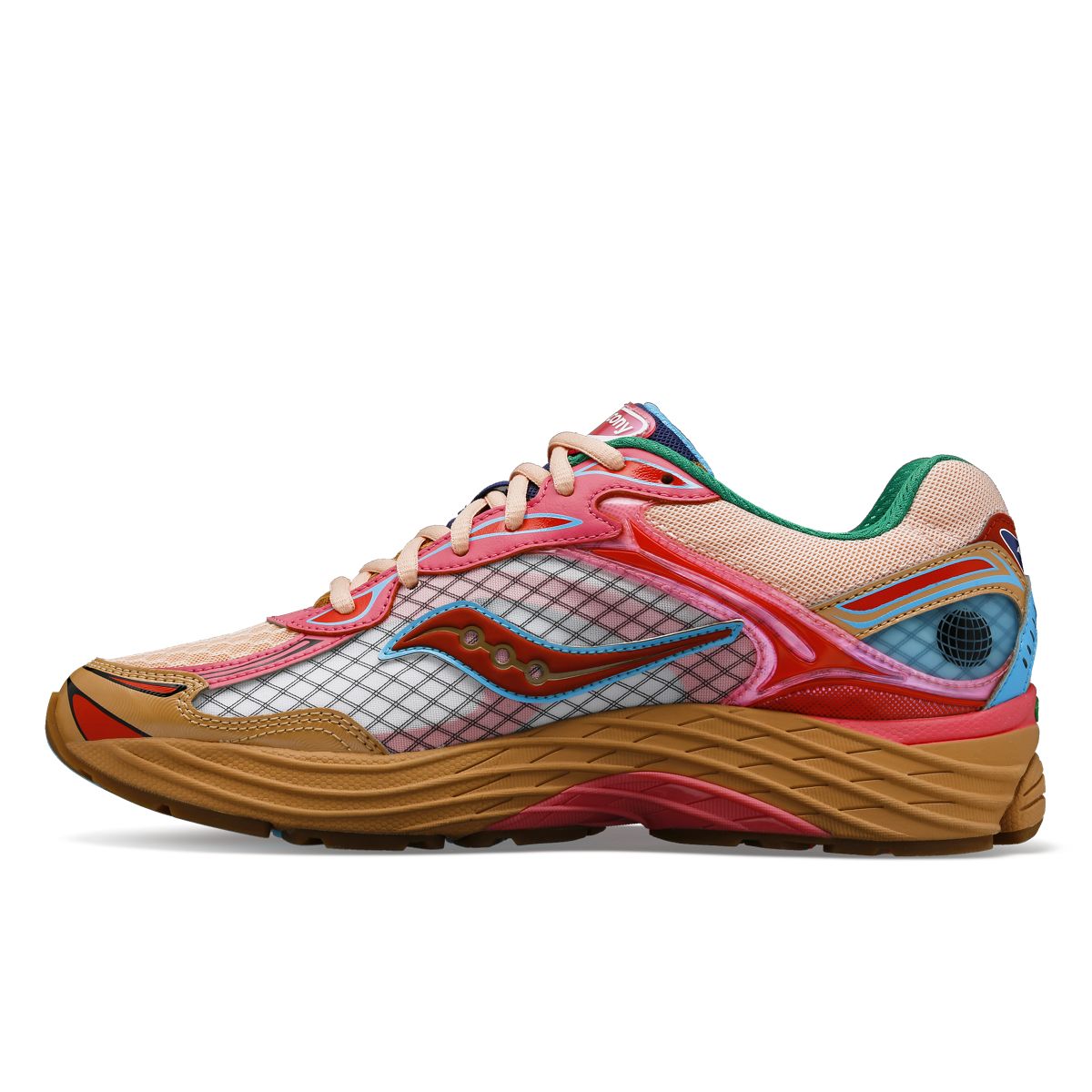 Jae Tips X Saucony ProGrid Omni 9, Tan | Pink, dynamic 3