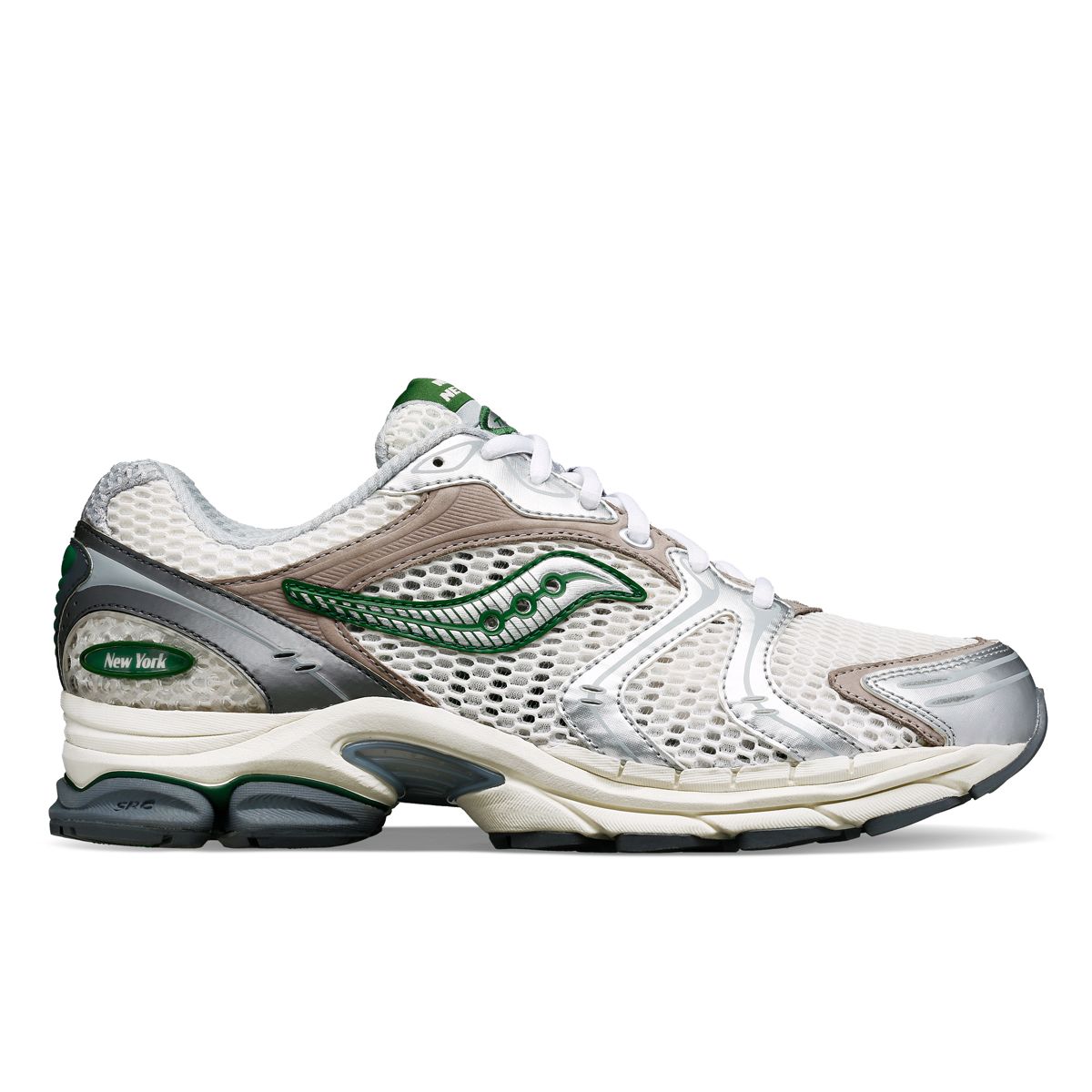 Saucony X Minted New York ProGrid Triumph 4, Cream | Green, dynamic 1