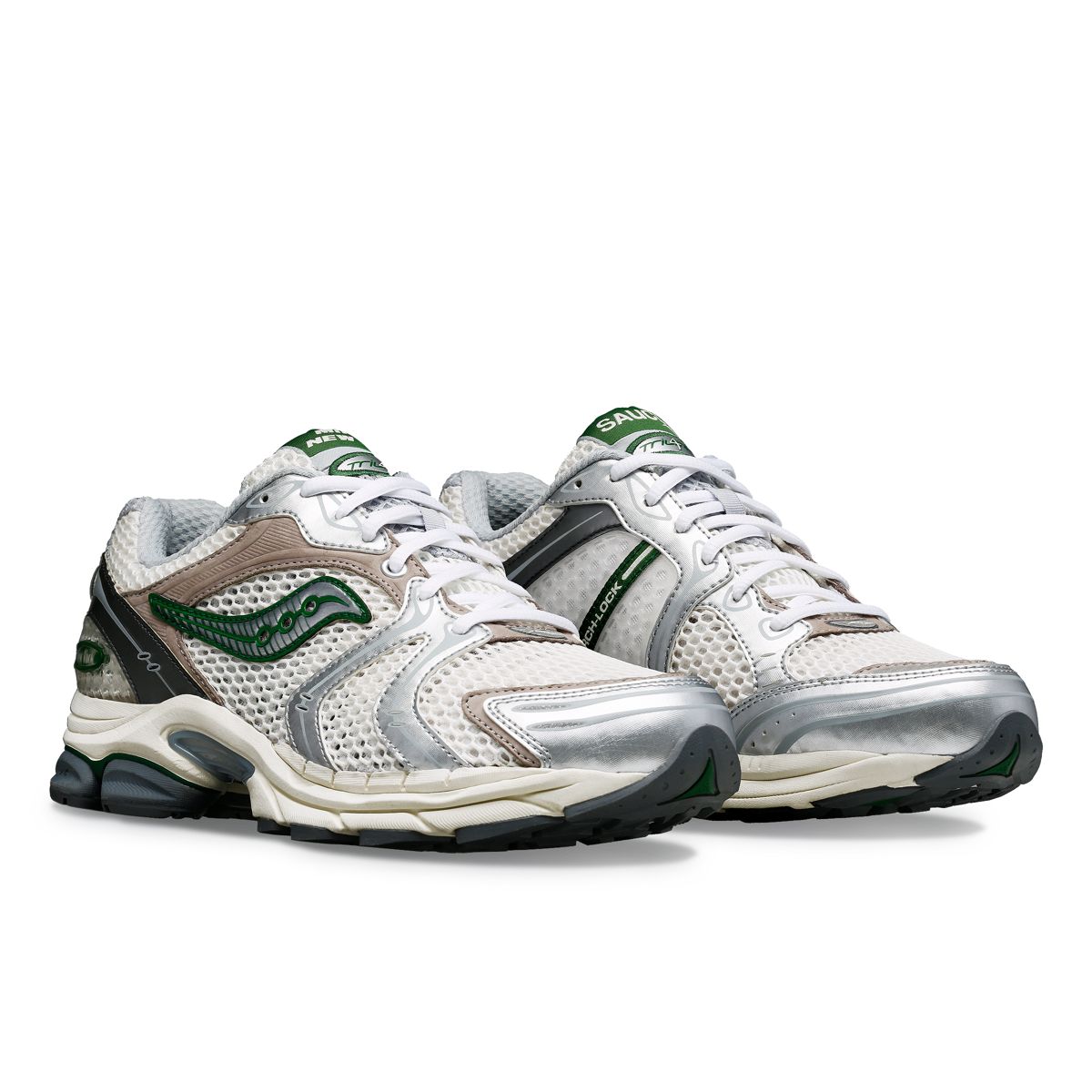 Saucony X Minted New York ProGrid Triumph 4, Cream | Green, dynamic 2