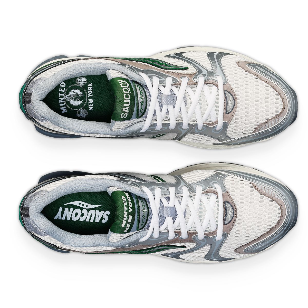 Saucony X Minted New York ProGrid Triumph 4, Cream | Green, dynamic 5