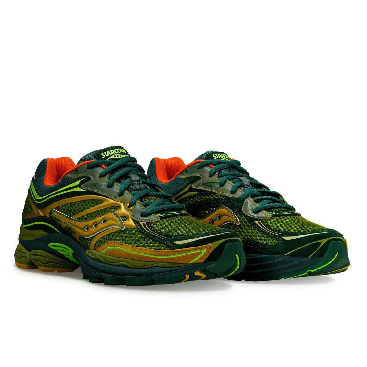 Starcow X Saucony ProGrid Omni 9, Green | Orange, dynamic 2