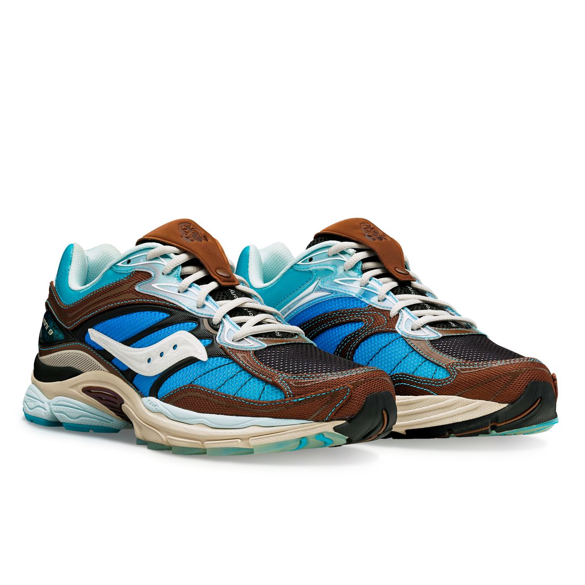 Foot Patrol X Saucony ProGrid Omni 9, Blue | Brown, dynamic 2