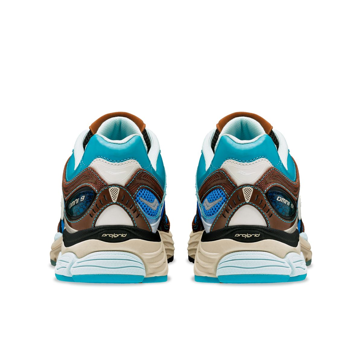 Foot Patrol X Saucony ProGrid Omni 9, Blue | Brown, dynamic 4