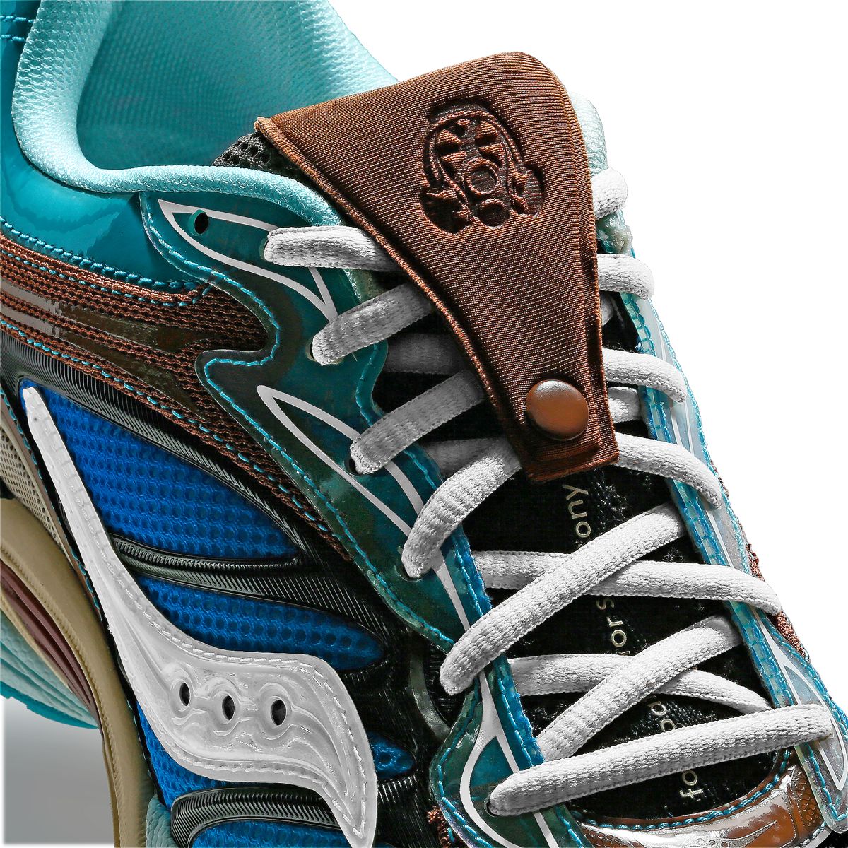 Foot Patrol X Saucony ProGrid Omni 9, Blue | Brown, dynamic 8