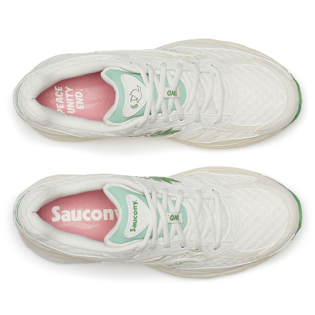 END X Saucony ProGrid Omni 9, White | Green, dynamic 4