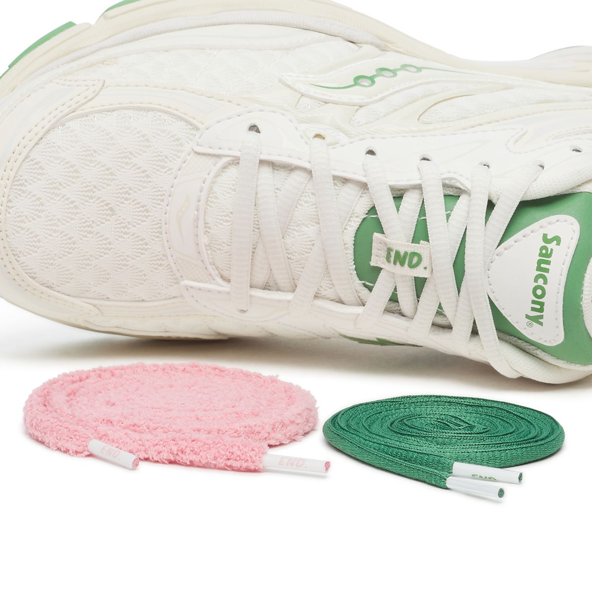 END X Saucony ProGrid Omni 9, White | Green, dynamic 8