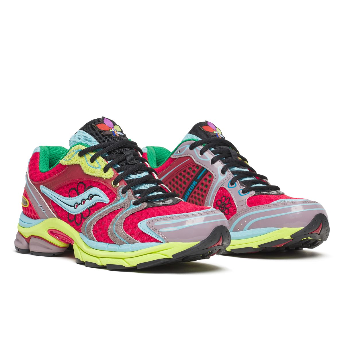 Jae Tips X Saucony ProGrid Triumph 4, Red | Lime, dynamic 2