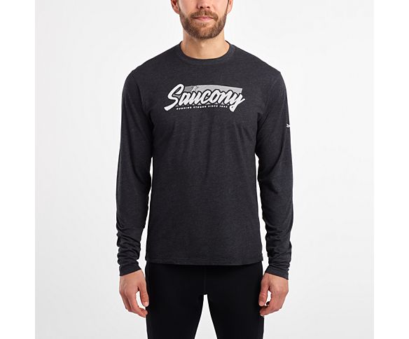 Saucony Mens Freedom Long Sleeve Running Top Yellow Sports Breathable Reflective 