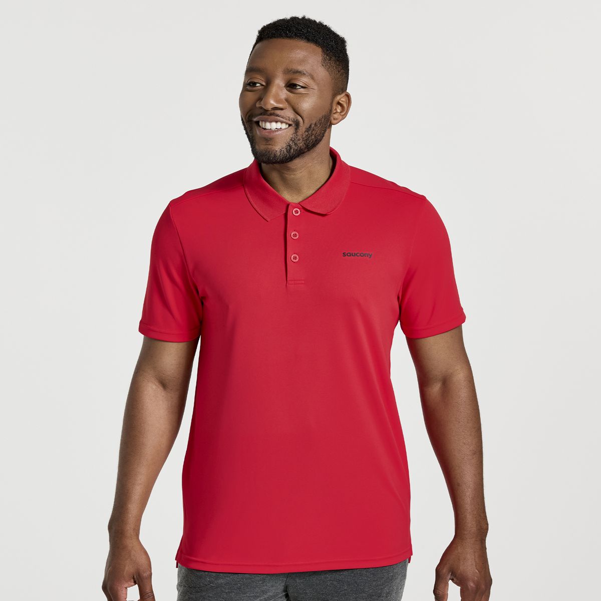 Saucony Polo Shirt, Red, dynamic