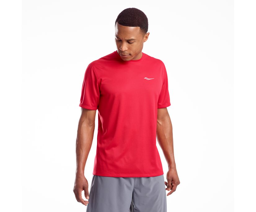 Stopwatch Short Sleeve, Saucony Red, dynamic