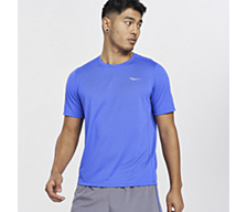 Saucony Hommes UV Lite Jogging T Shirt Tee Top Bleu Sport Respirant 