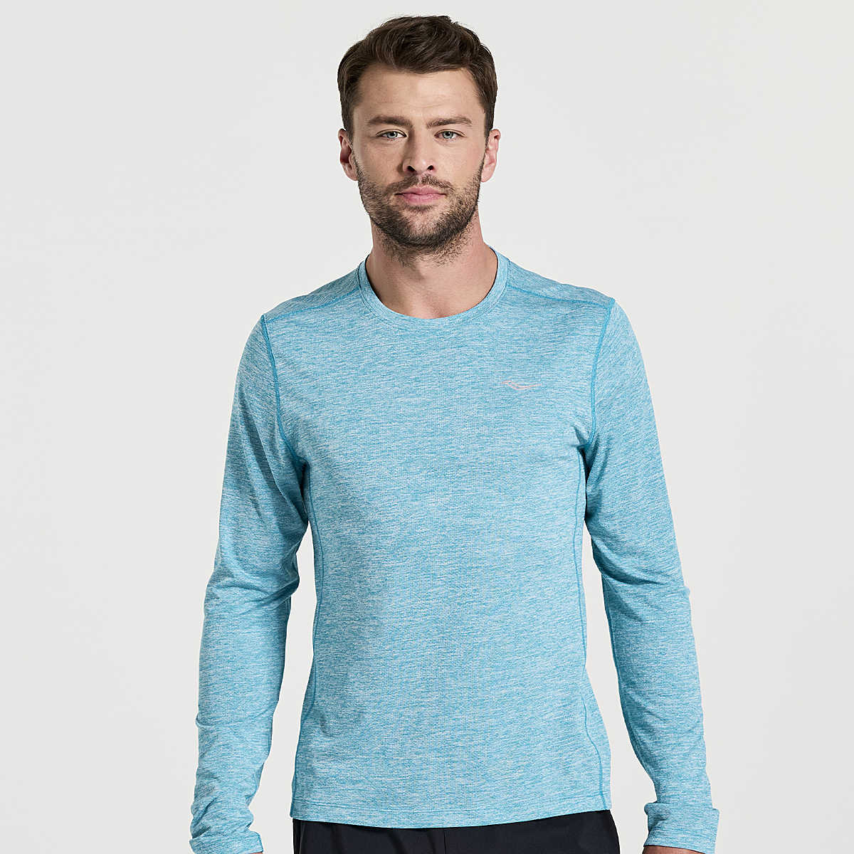 Stopwatch Long Sleeve, Turquoise Heather, dynamic 1