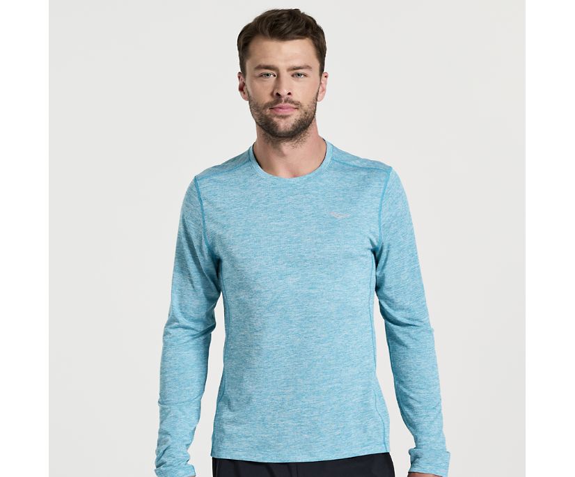 Stopwatch Long Sleeve, Turquoise Heather, dynamic 1