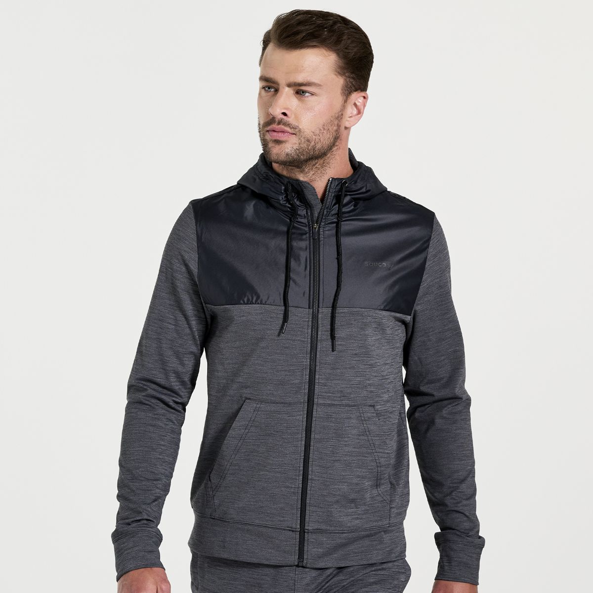 Solstice Zip Hoody, Black Heather, dynamic