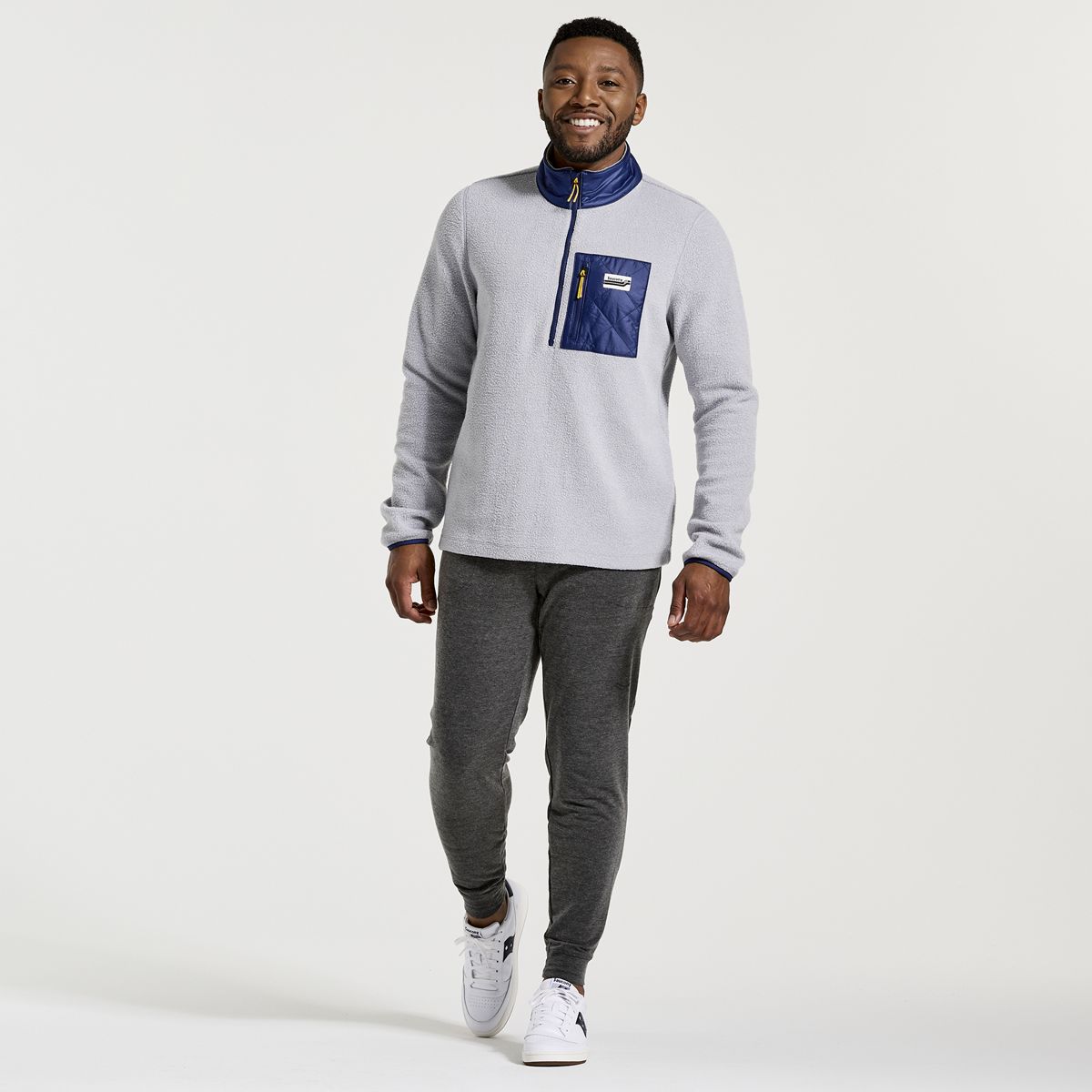 Rested Sherpa 1/4 Zip, Light Grey Heather, dynamic 4