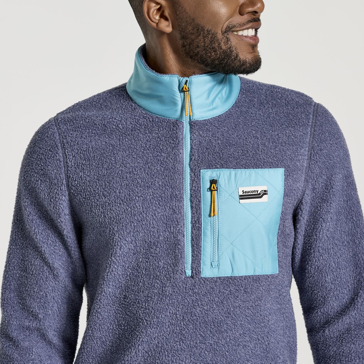 Rested Sherpa 1/4 Zip, Sodalite Heather, dynamic 3