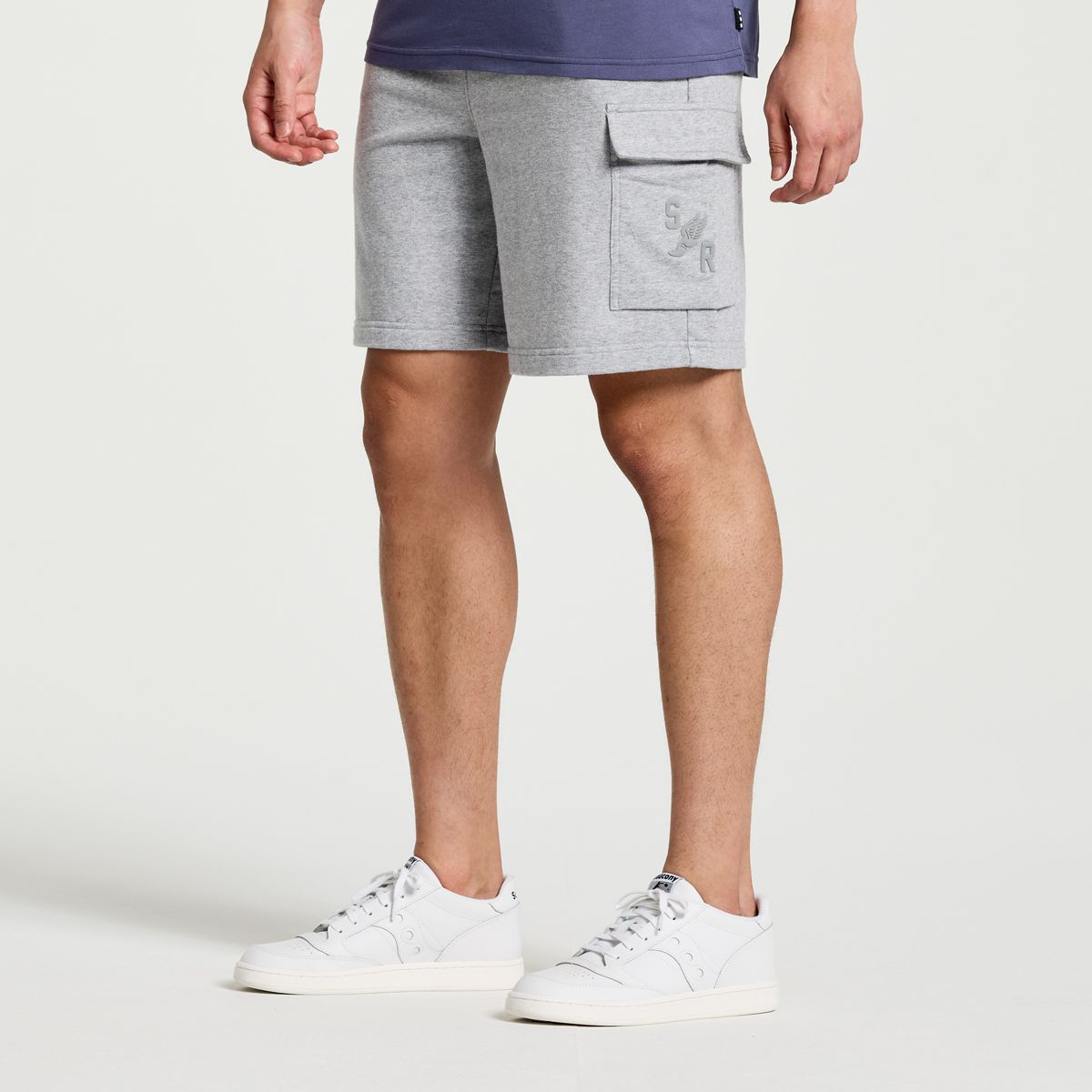 Rested Sweat Short, Light Grey Heather Graphic, dynamic 1