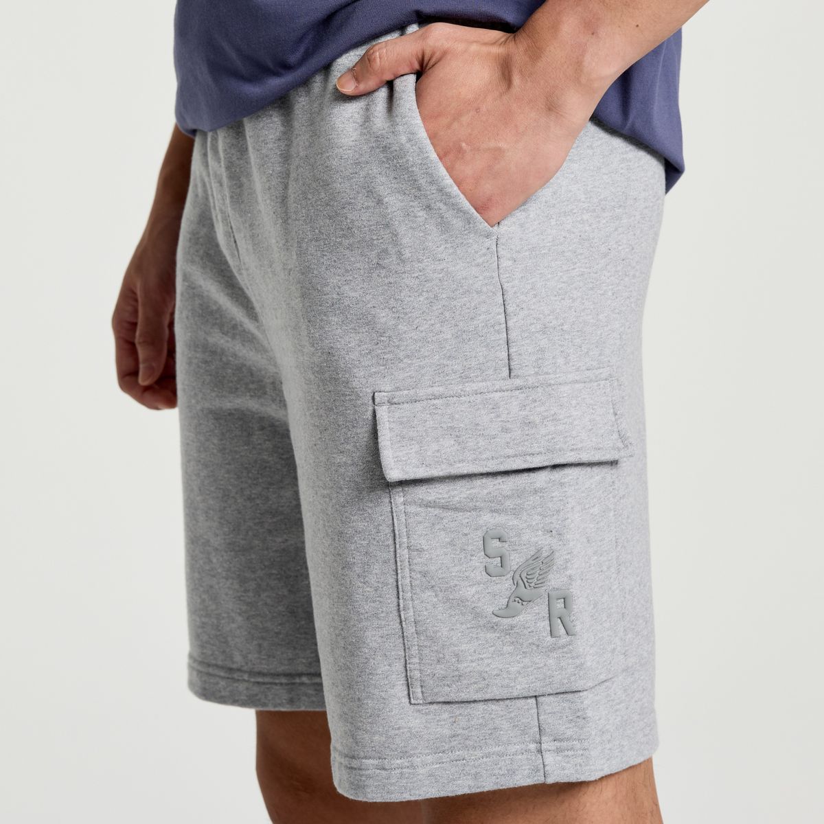 Rested Sweat Short, Light Grey Heather Graphic, dynamic 5