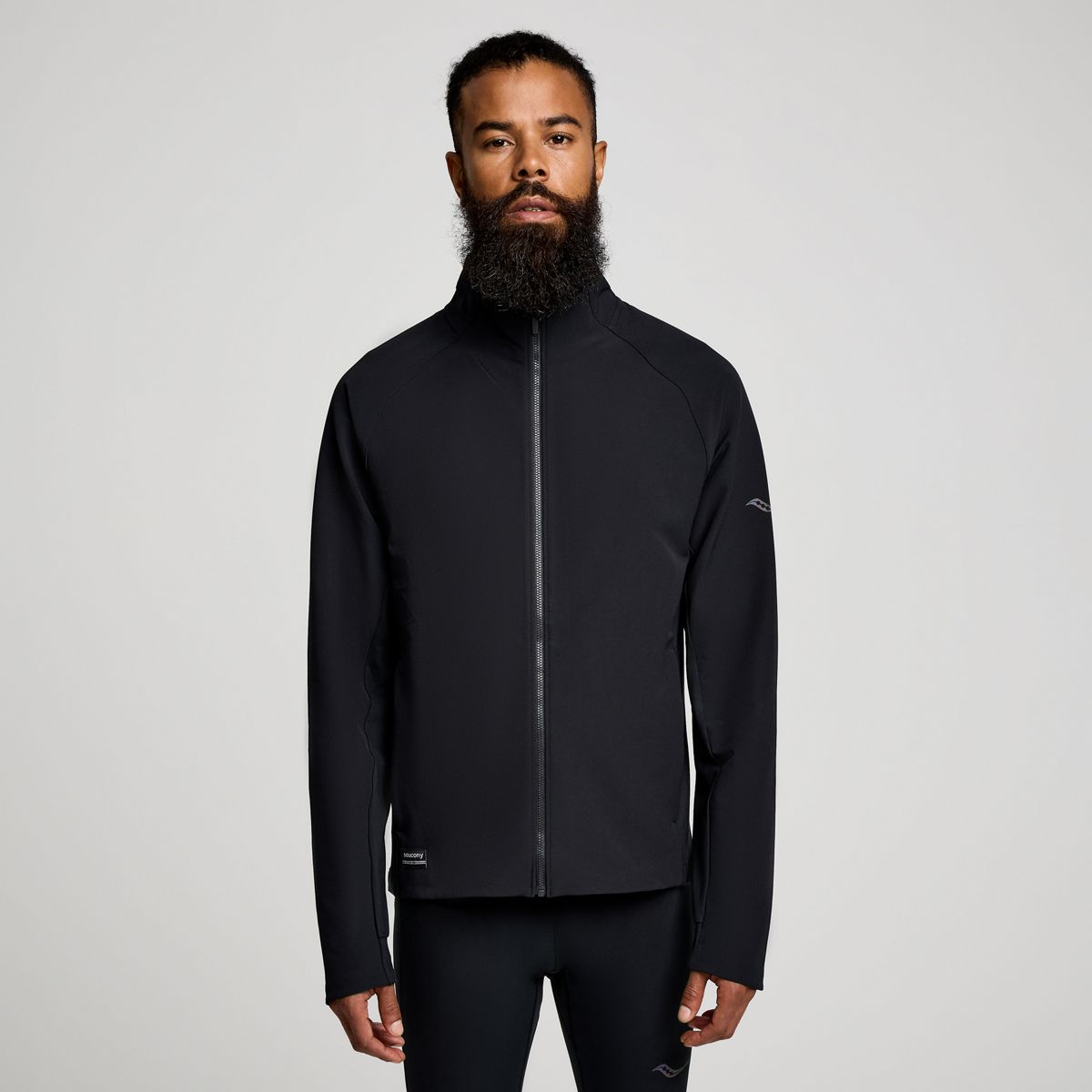 Saucony running on sale jacket black