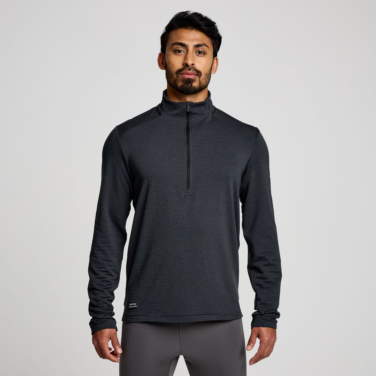 Triumph 3D 1/2 Zip, Black Heather, dynamic 1