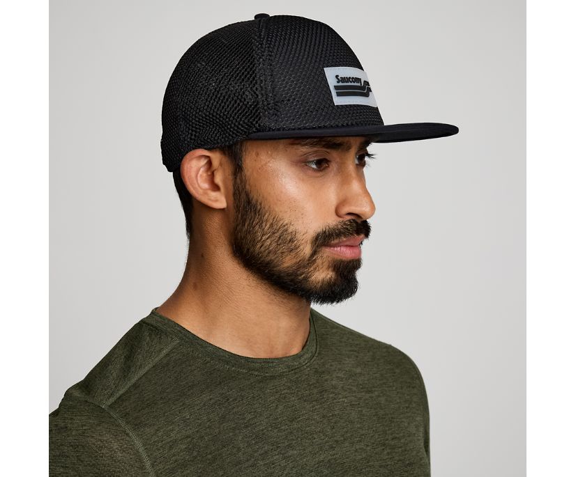 Outpace Mesh Trucker Hat, Black, dynamic 1