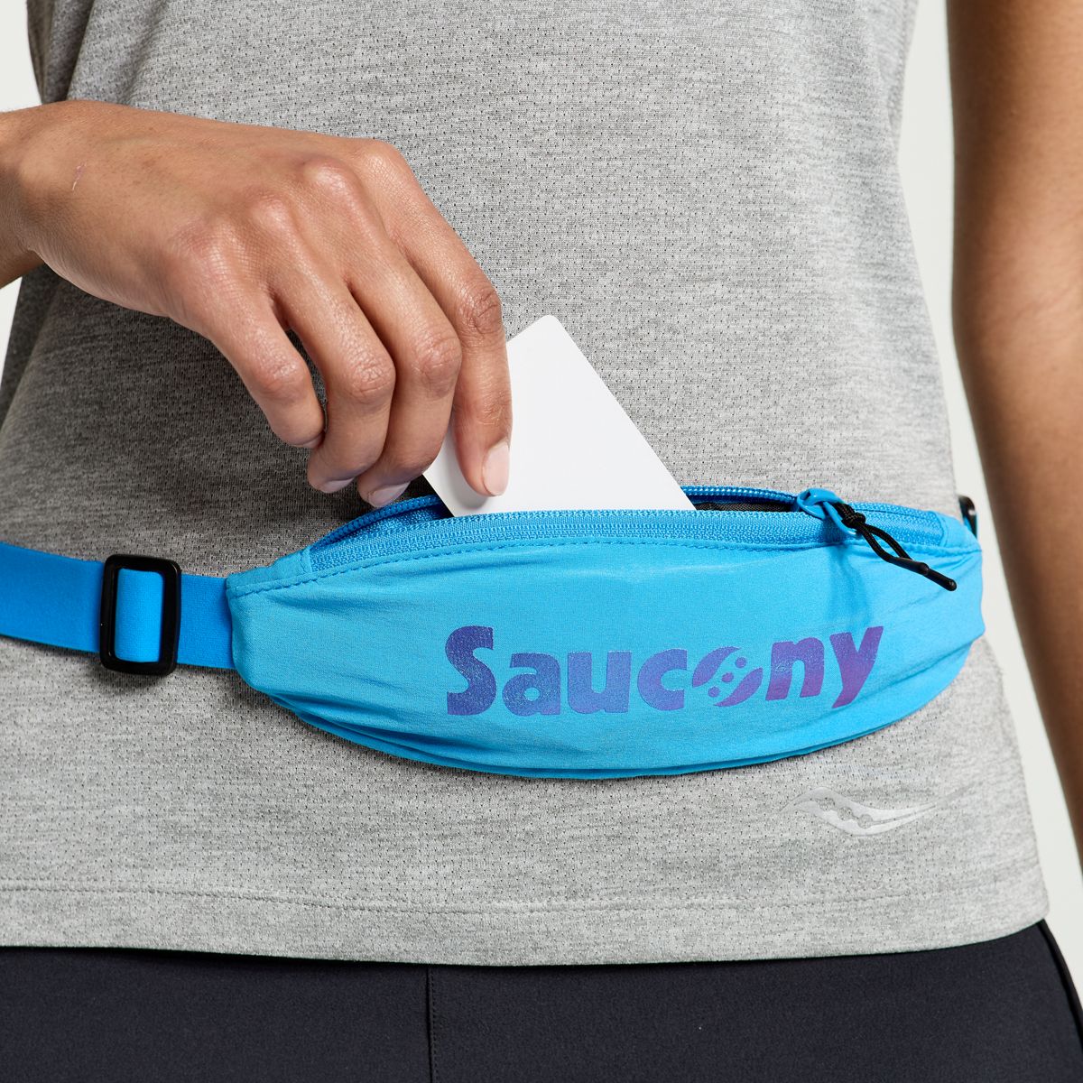 Outpace Run Belt, Azure, dynamic 3