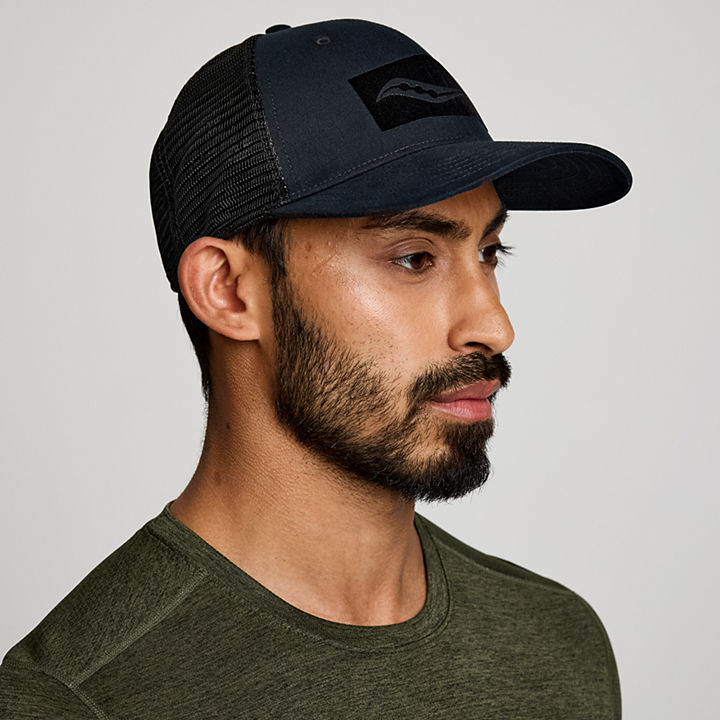 Saucony Trucker Hat, Black Graphic, dynamic
