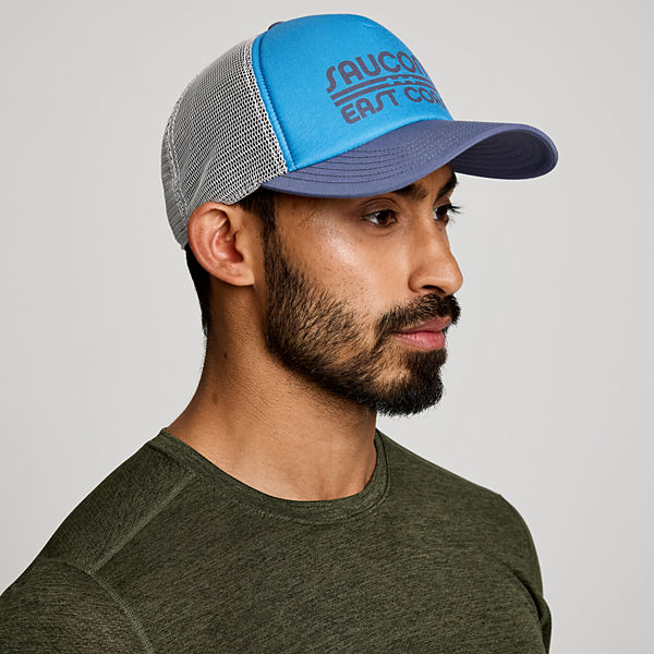 Saucony Foamie Trucker Hat, Azure Graphic, dynamic