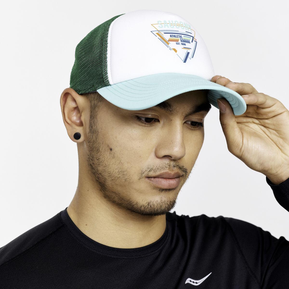 Saucony Foamie Trucker Hat, Cool Mint, dynamic 3