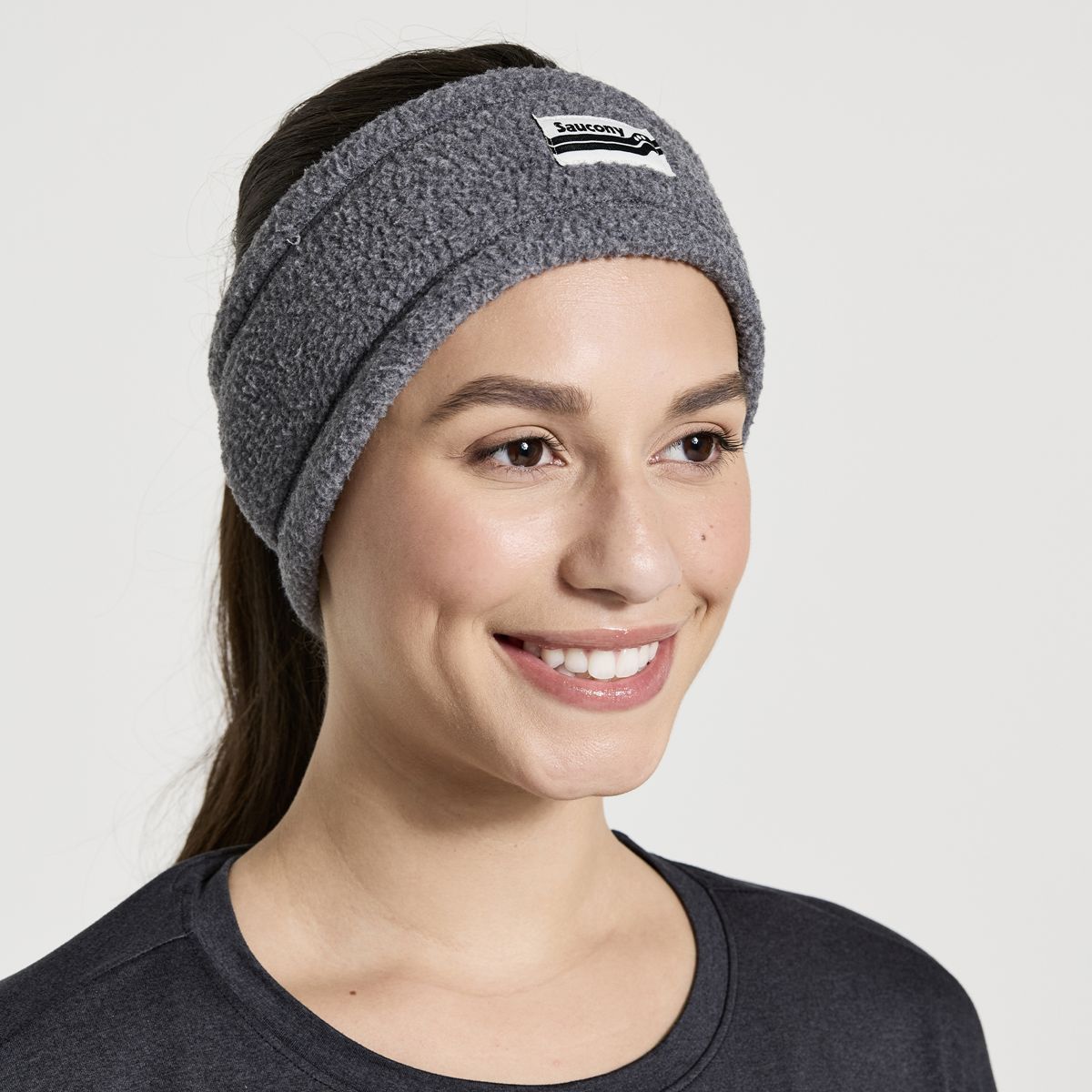 Rested Sherpa Headband, Black Heather, dynamic 1