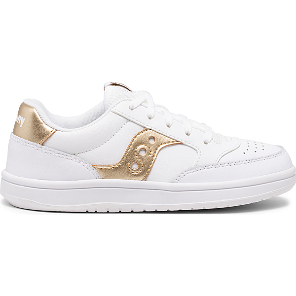Jazz Court Sneaker, White | Gold, dynamic